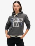 Superdry Embellished Punk Graphic Hoodie, Blackboard