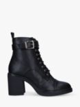 Carvela Temple Buckle Detail Lace Up  Ankle Boots, Black