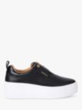 Carvela Connected Laceless Leather Flatform Trainers, Black