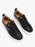 Carvela Connected Laceless Leather Flatform Trainers, Black