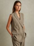 Reiss Madelyn Longline Waistcoat, Khaki