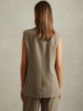 Reiss Madelyn Longline Waistcoat, Khaki