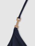 Reiss Millie Triangle Bikini Top, Navy