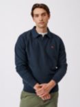 Aubin Raithby Long Sleeve Polo Shirt, Navy