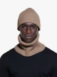 SISLEY Wool Cashmere Blend Soft Knit Beanie Hat, Beige