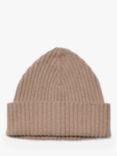 SISLEY Wool Cashmere Blend Soft Knit Beanie Hat, Beige