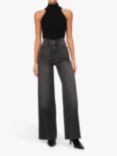 DL1961 Hepburn High Rise Wide Crop Jeans, Dark Haze