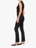 DL1961 Halle High Rise Straight Jeans, Black Coated