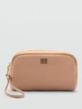 Mango Nil Faux Leather Wash Bag, Beige