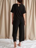 Pretty You London Bamboo Frill Pyjama Set, Black