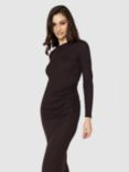 Closet London Luxe Draped Pencil Dress, Chocolate