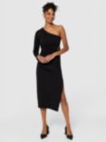 Closet London Asymmetric Midi Dress, Black