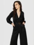 Closet London Belted Straight Leg Jumpsuit, Black