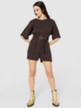 Closet London Kimono Playsuit, Chocolate