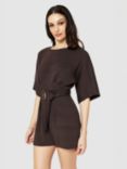 Closet London Kimono Playsuit, Chocolate