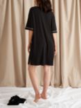 Pretty You London Bamboo Classic T-Shirt Nightdress, Black