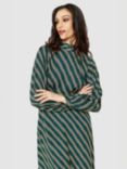 Closet London Stripe A-Line Dress, Teal/Multi