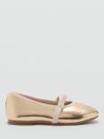 Mango Kids' Gigi Metallic Ballerina Flats, Gold