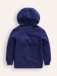 Mini Boden Kids' Halloween Glow-In-The-Dark Skeleton Hoodie, College Navy