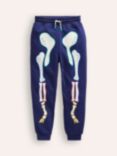 Mini Boden Kids' Glow in the Dark Halloween Joggers, College Navy