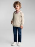 Mango Kids' Axel Ribbed Hoodie, Light Pastel Brown