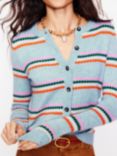 Boden Edie Fair Isle Wool Blend Cardigan, Blue/Multi