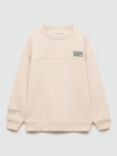 Mango Kids' Flow Oversized Sweatshirt, Light Pastel Brown