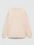 Mango Kids' Flow Oversized Sweatshirt, Light Pastel Brown