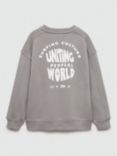 Mango Kids' Surf Print Sweatshirt, Grey