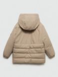 Mango Kids' Enzo Quilted Coat, Medium Brown