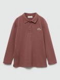 Mango Kids' Cotton Surfer Polo Shirt, Dark Red