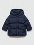 Mango Kids' Christie Puffer Jacket, Navy