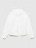 Mango Kids' Amy Cotton Bambula Shirt, White