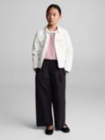 Mango Kids' Inma Wide Leg Trousers, Charcoal