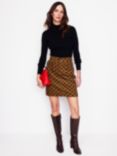 Boden Estella Fern Corduroy Mini Skirt, Brown/Black