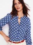 Boden Marina Fern Jersey Shirt, Navy/White