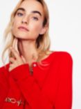 Boden Eva Cashmere Cardigan, Rouge Red