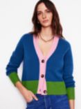 Boden Olivia Colour Block Merino Wool Cardigan, Multi