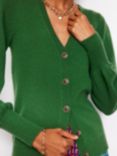 Boden Pleated Cashmere Cardigan, Pine Green