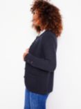 Boden Textured Stitch Wool Blend Cardigan, Navy