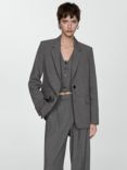 Mango Bowery Pinstripe Blazer, Grey