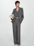 Mango Bowery Pinstripe Blazer, Grey