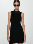 Mango Sesete Knit High Neck Dress, Black