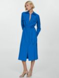 Mango Mate Linen Blend Shirt Dress, Medium Blue