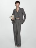 Mango Bowery Pinstripe Waistcoat, Grey