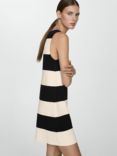 Mango Birkin Stripe Knit Dress, Ivory/Black