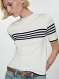 Mango Almibar Stripe Short Sleeve Jumper