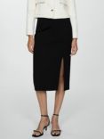 Mango Romi Slit Pencil Skirt, Black