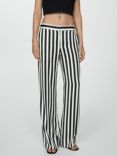 Mango Luxor Stripe Trousers, White/Multi