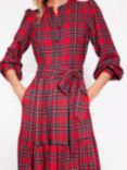 Boden Alba Tartan Shirt Dress, Red/Multi